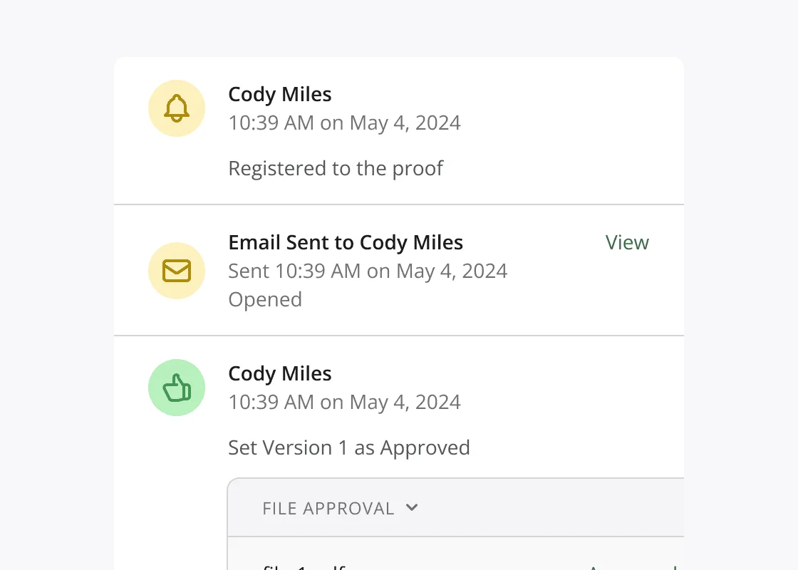 Complete timeline tracking and PDF export capabilities